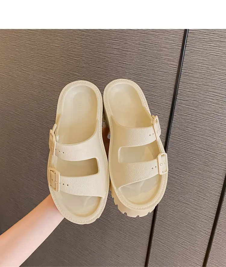 Women's Thick-Soled Outdoor Slippers, European and American Style, Trendy Double-Strap Flat Sandals, Internet Celebrity Casual Slip-On Slippers, Comfortable Ins-Style — feature 18
