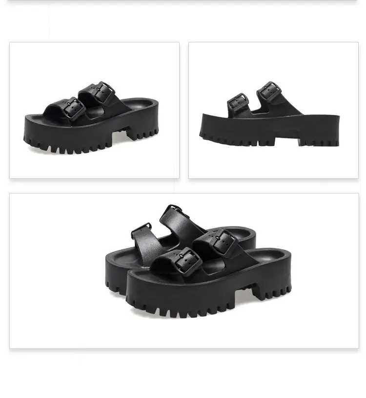 Women's Thick-Soled Outdoor Slippers, European and American Style, Trendy Double-Strap Flat Sandals, Internet Celebrity Casual Slip-On Slippers, Comfortable Ins-Style — feature 39