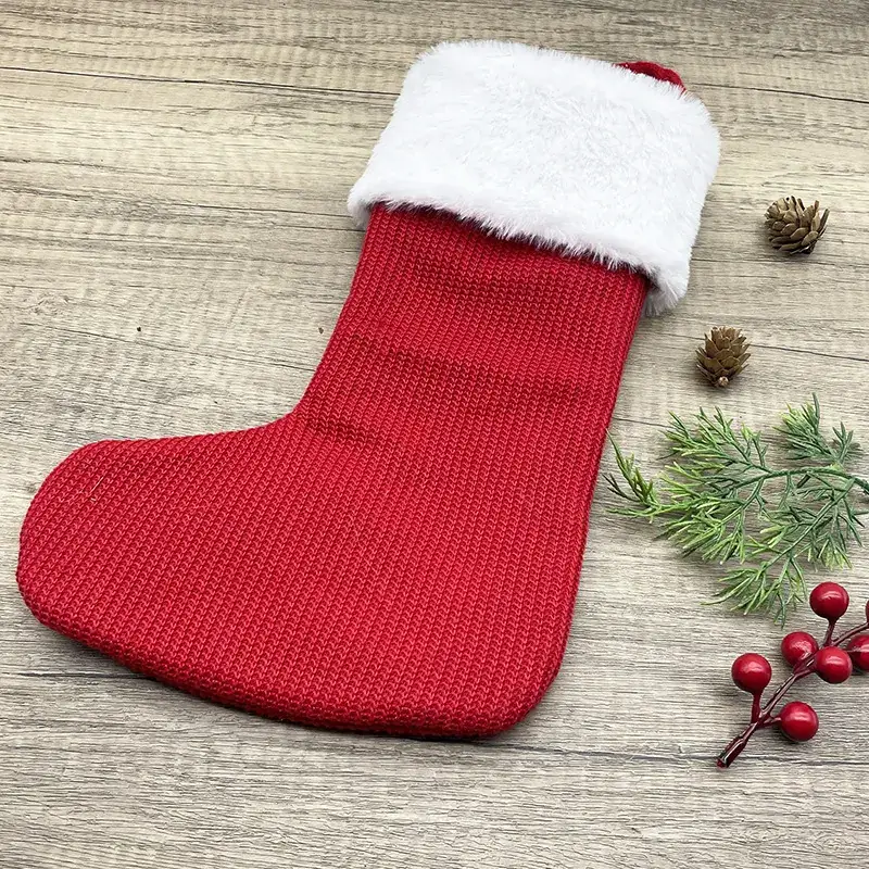 Red Knitted Christmas Socks with 26 Letters