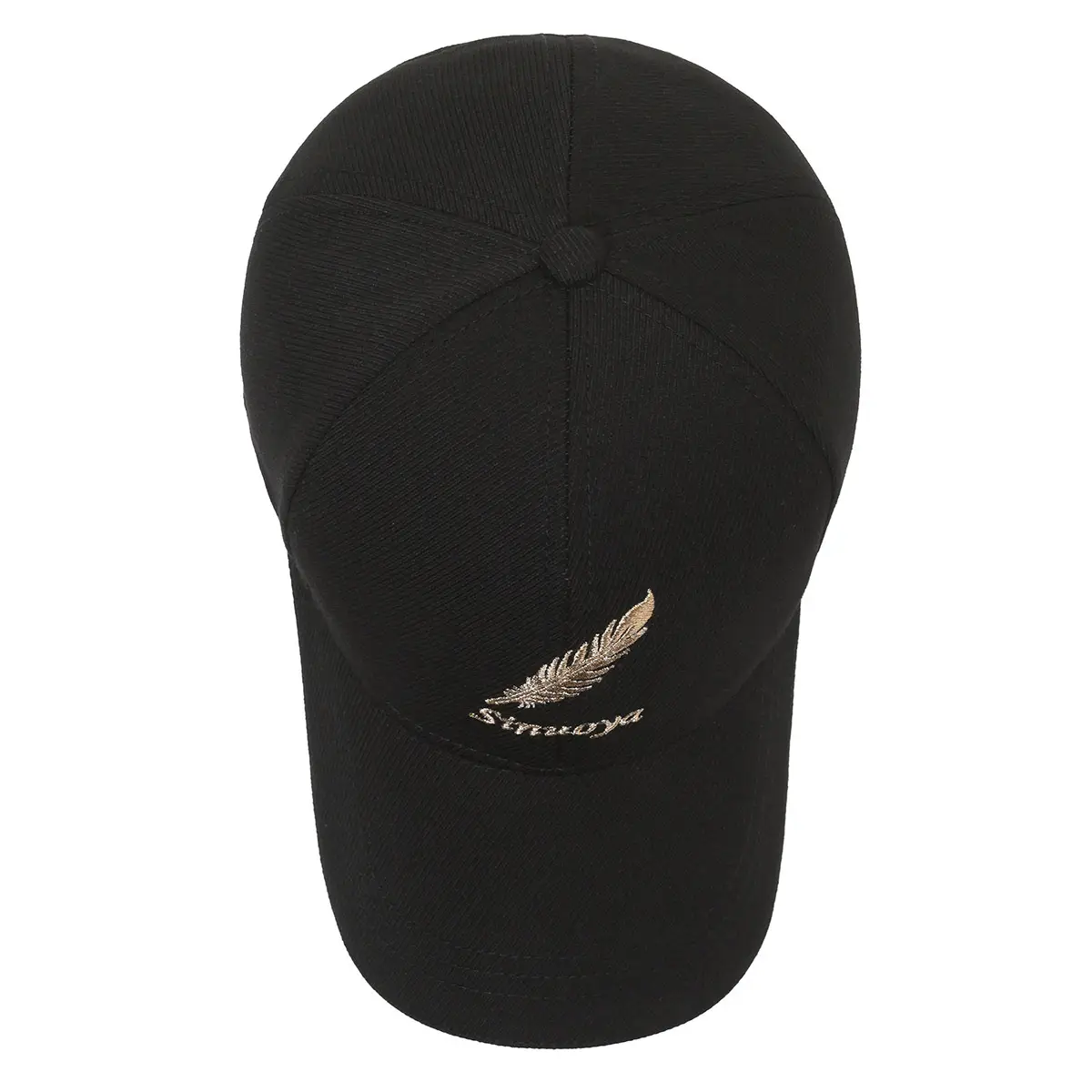 Men's Black Embroidered Baseball Cap with Duck Tongue Design - Image 6