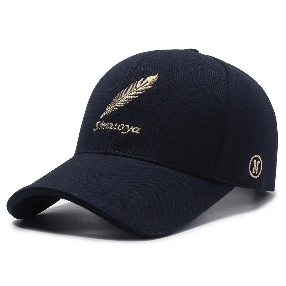 Men's Black Embroidered Baseball Cap with Duck Tongue Design - Image 3