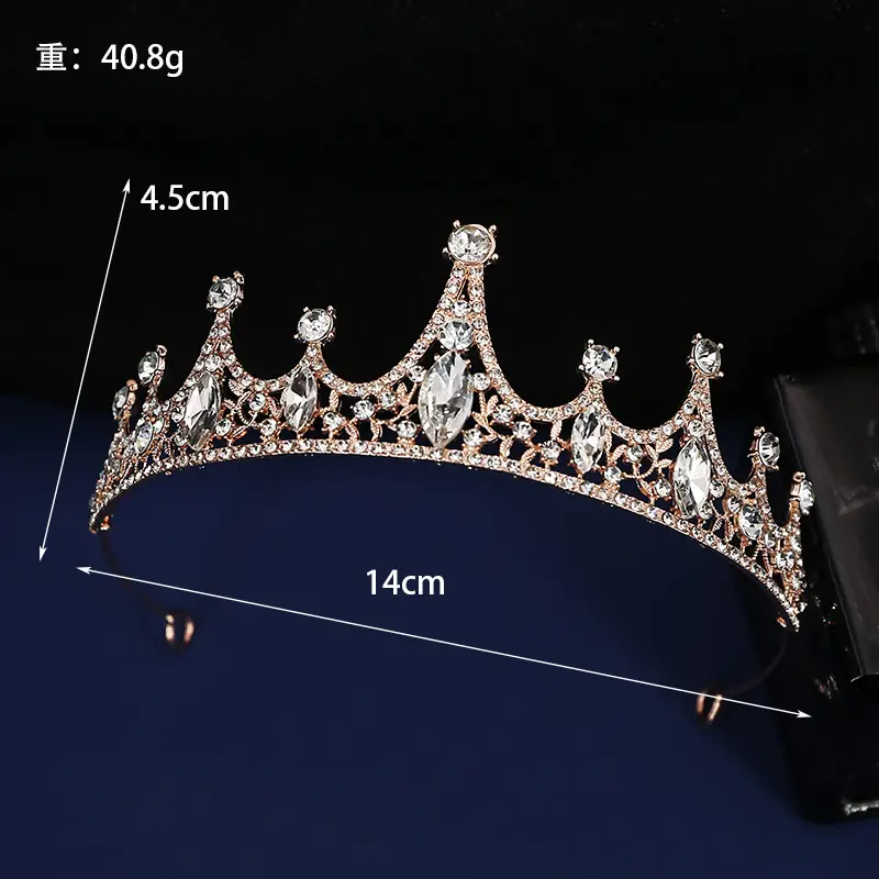 Korean Rhinestone Bridal Crown Dress Accessory - Image 11