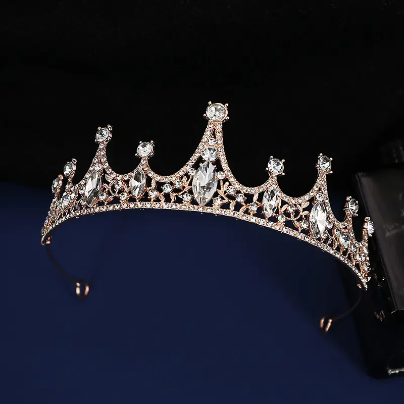 Korean Rhinestone Bridal Crown Dress Accessory - Image 3