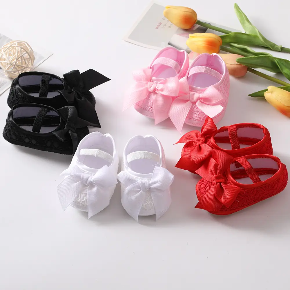 Black Bowknot Baby Shoes 0-1 Year Old