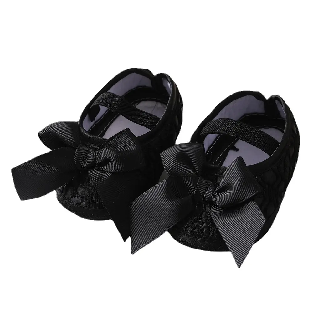 Black Bowknot Baby Shoes 0-1 Year Old