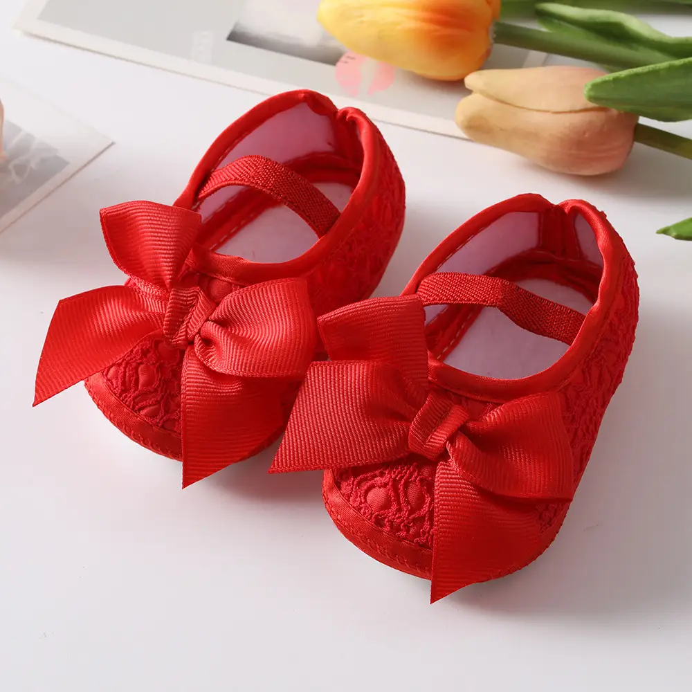 Black Bowknot Baby Shoes 0-1 Year Old
