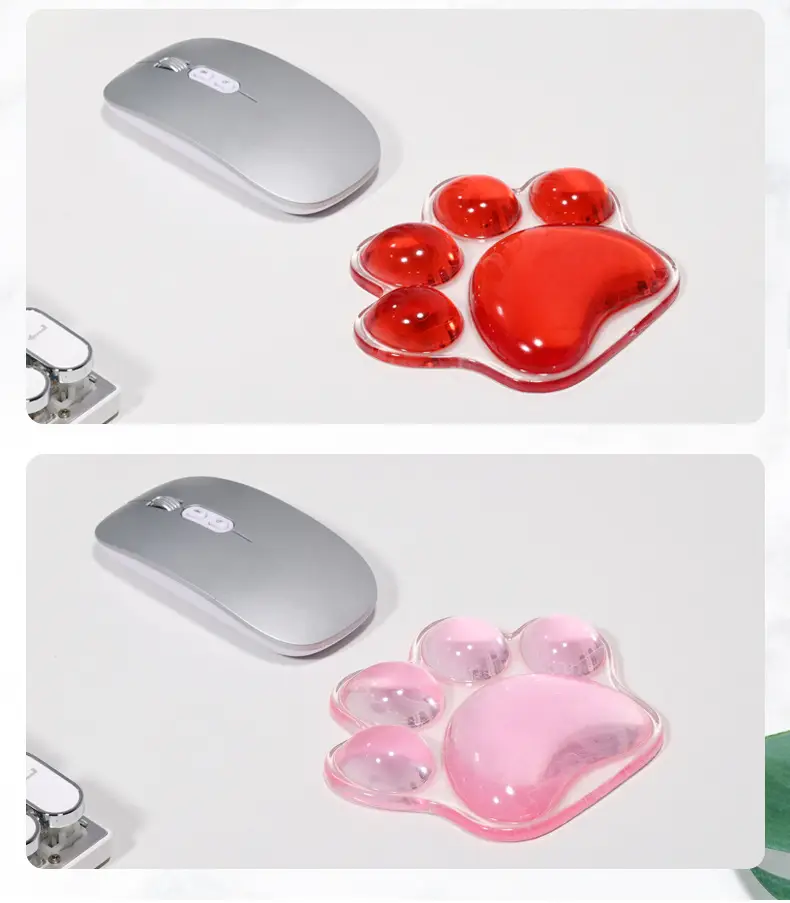 Cat Paw Crystal Wrist Rest Mouse Pad Silicone Cooling Hand Pillow — feature 8