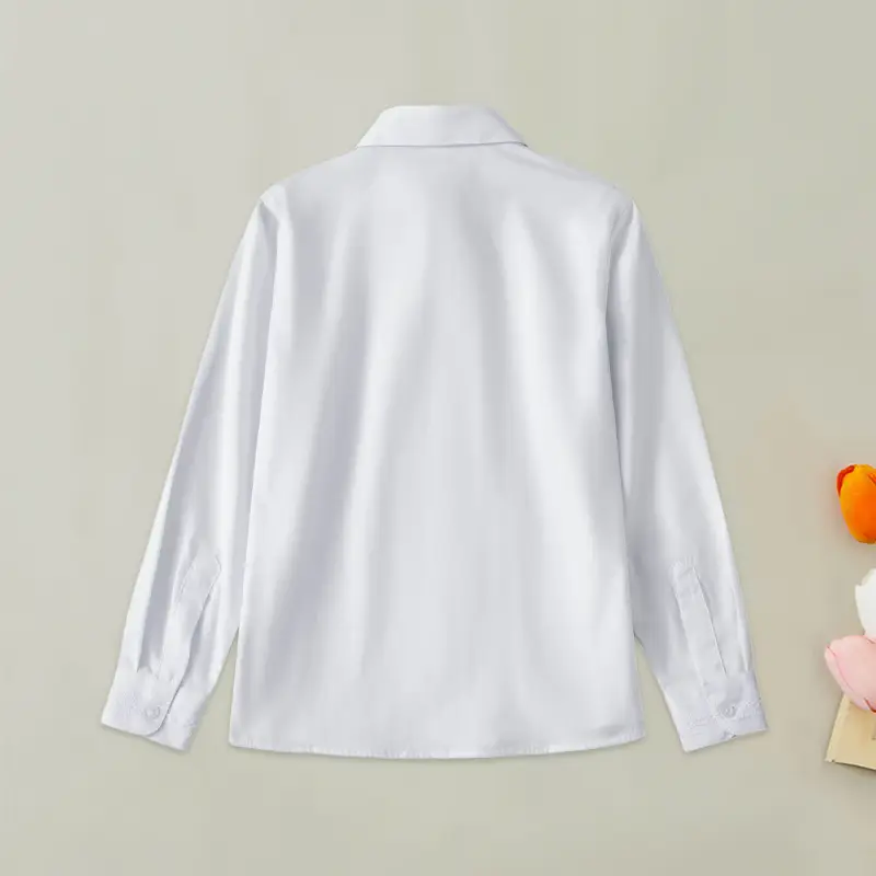 White Lace Collar Shirt for Girls Spring Autumn Wear