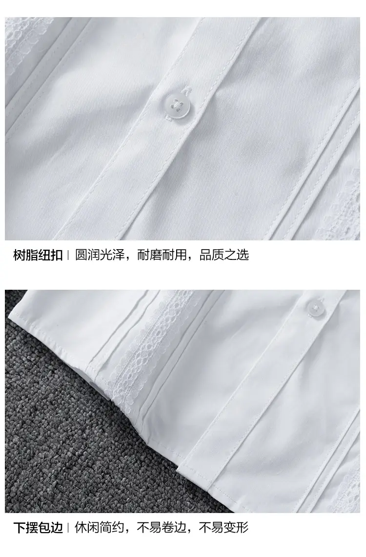 White Lace Collar Shirt for Girls Spring Autumn Wear — feature 6