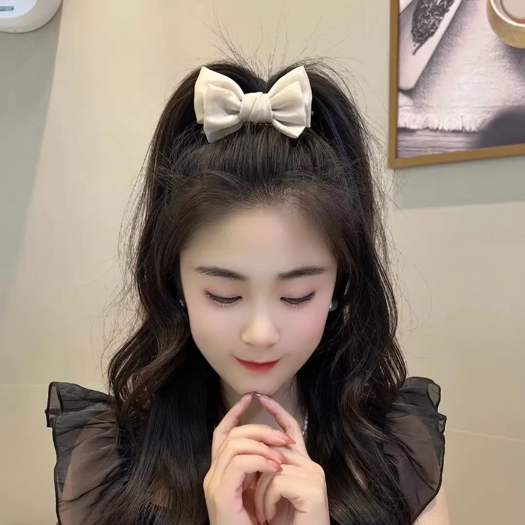 Black Velvet Bow Hair Clip for Girls
