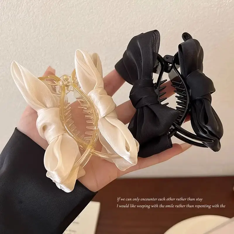 Black Velvet Bow Hair Clip for Girls