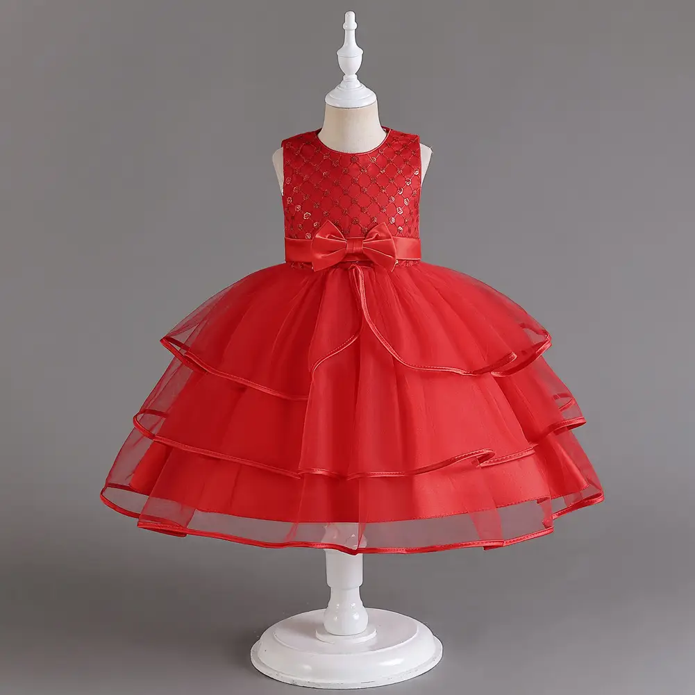Girls Fluffy Mesh Princess Dress for Wedding Show - Image 7