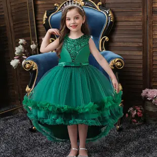 Girls Fluffy Mesh Princess Dress for Wedding Show — feature 1