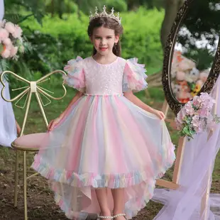 Girls Fluffy Mesh Princess Dress for Wedding Show — feature 3