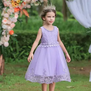 Girls Fluffy Mesh Princess Dress for Wedding Show — feature 7