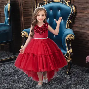 Girls Fluffy Mesh Princess Dress for Wedding Show — feature 9