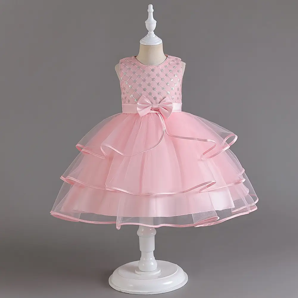 Girls Fluffy Mesh Princess Dress for Wedding Show - Image 2