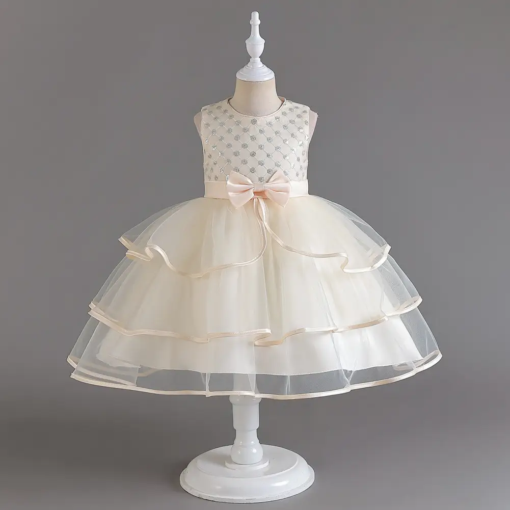 Girls Fluffy Mesh Princess Dress for Wedding Show - Image 5