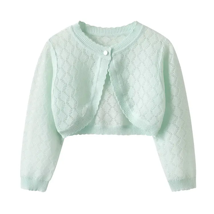 White Knitted Cape Coat for Girls Summer Wear - Image 5