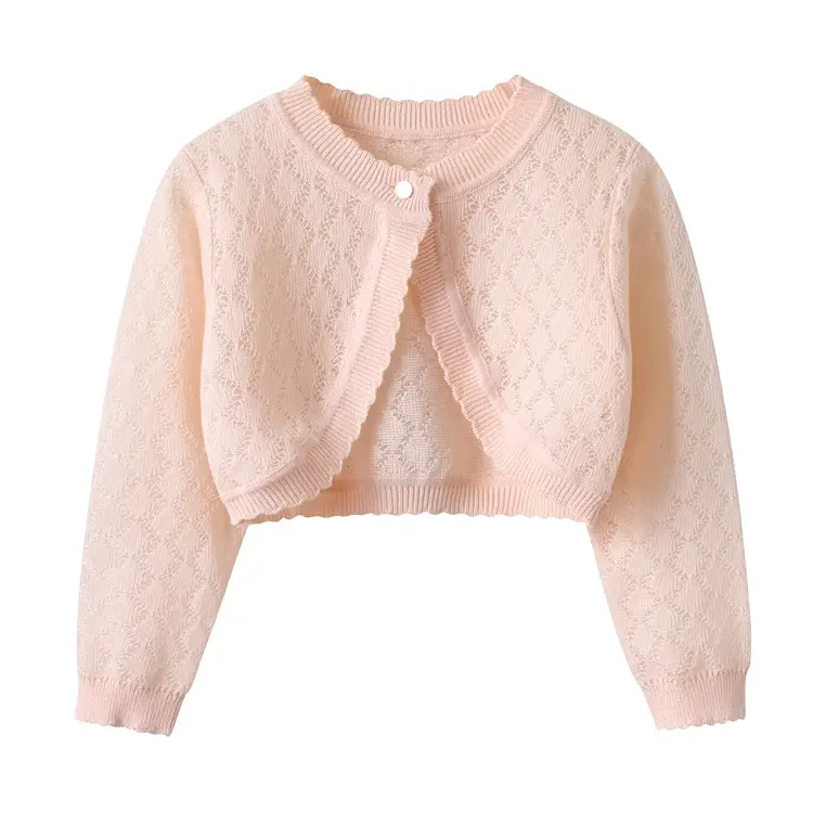 White Knitted Cape Coat for Girls Summer Wear - Image 2