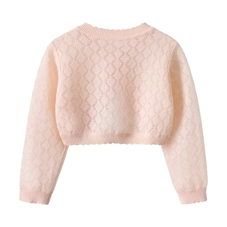 White Knitted Cape Coat for Girls Summer Wear - Image 6