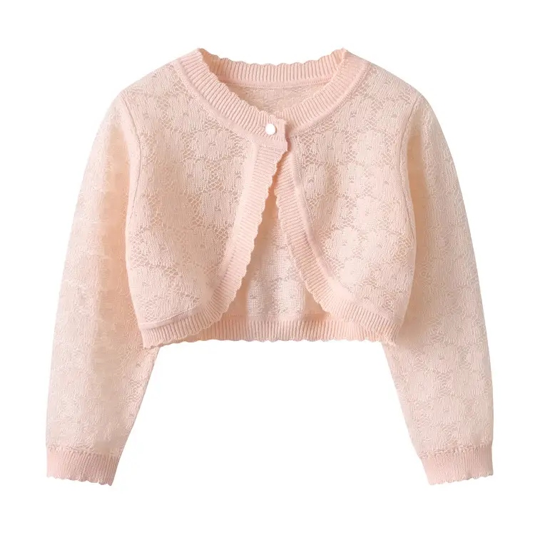 Lilac Knitted Crop Sweatshirt for Girls - Image 3