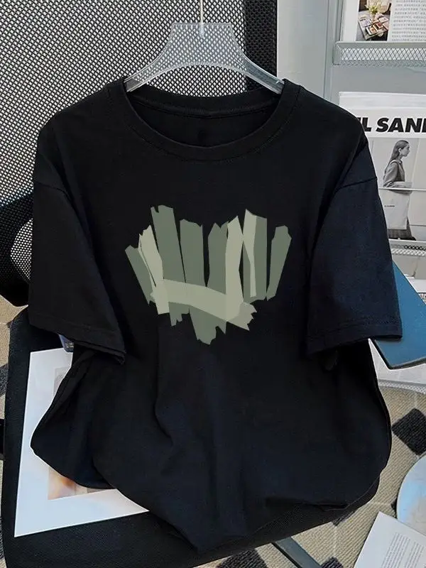 White Cotton T-Shirt Women Short Sleeve 2025 Summer