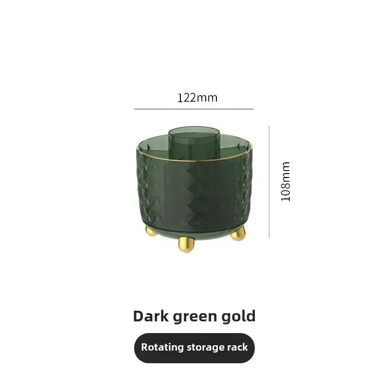 Dark Green Gold Rotating Storage Rack 122mm