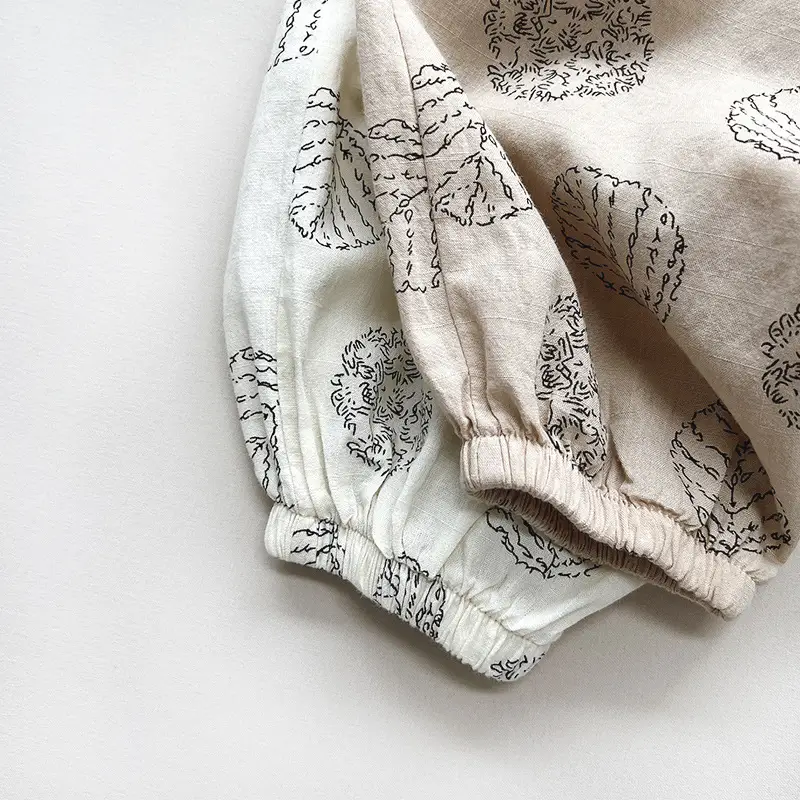 Men Women Anti-Mosquito Printed Shorts White Cotton - Image 6