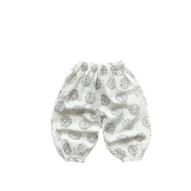 Men Women Anti-Mosquito Printed Shorts White Cotton - Image 7