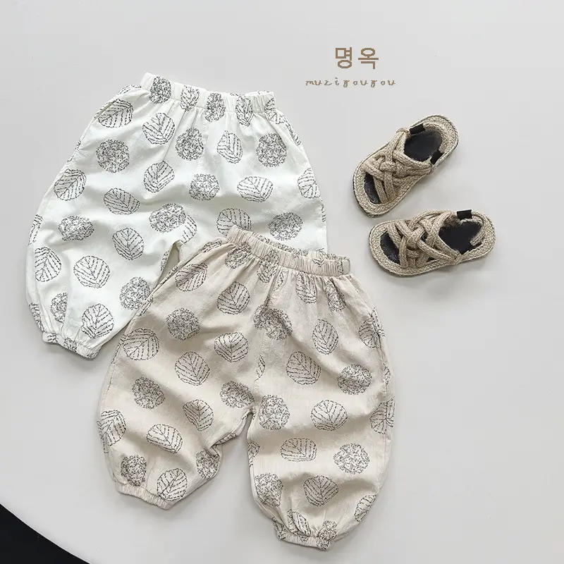 Men Women Anti-Mosquito Printed Shorts White Cotton — feature 3