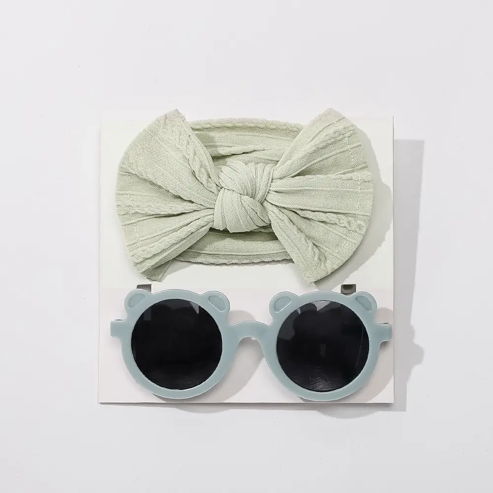 Two-Piece Baby Hair Accessories Set with Sunglasses - Image 3
