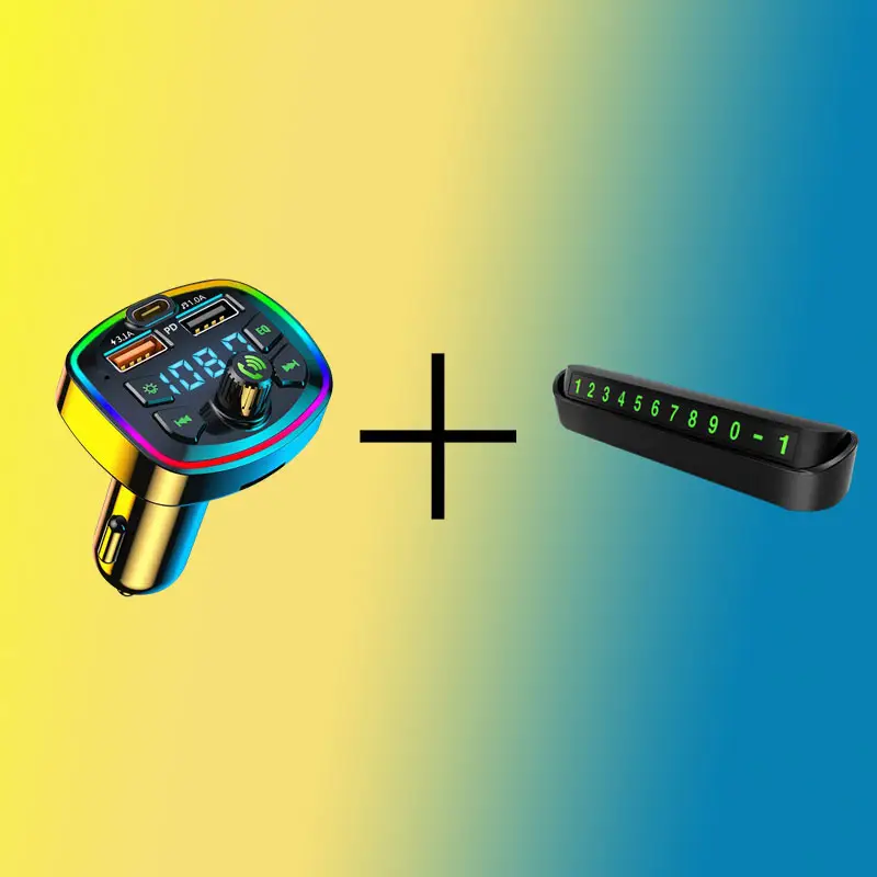Bluetooth Car Charger with Digital Display & Ambient Light