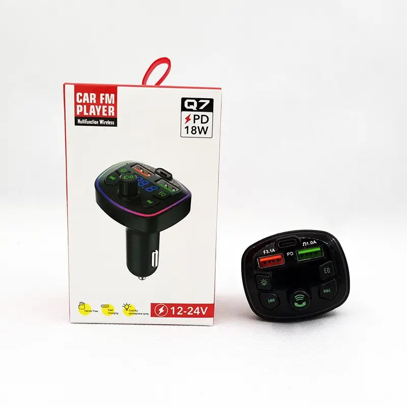 Bluetooth Car Charger with Digital Display & Ambient Light