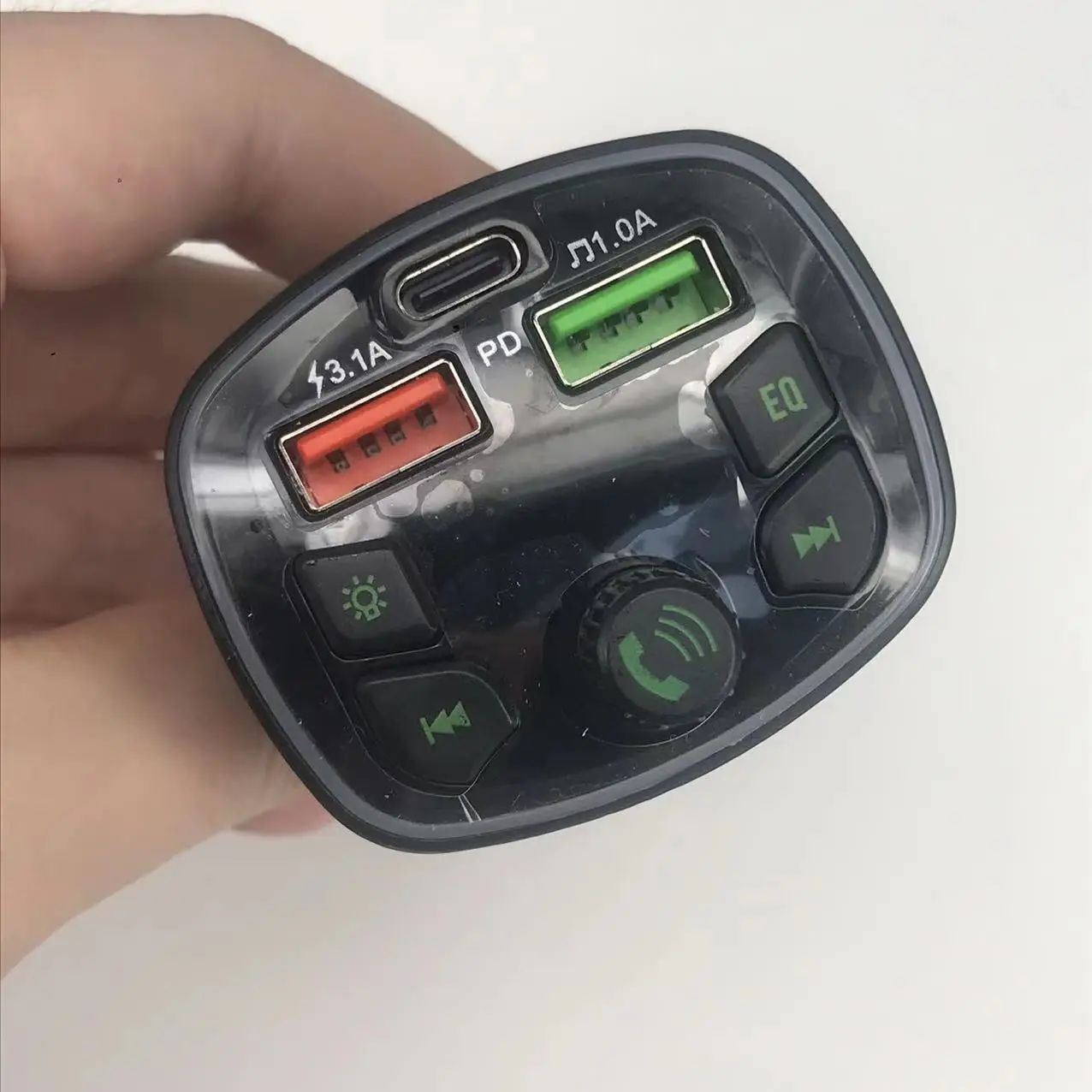 Bluetooth Car Charger with Digital Display & Ambient Light