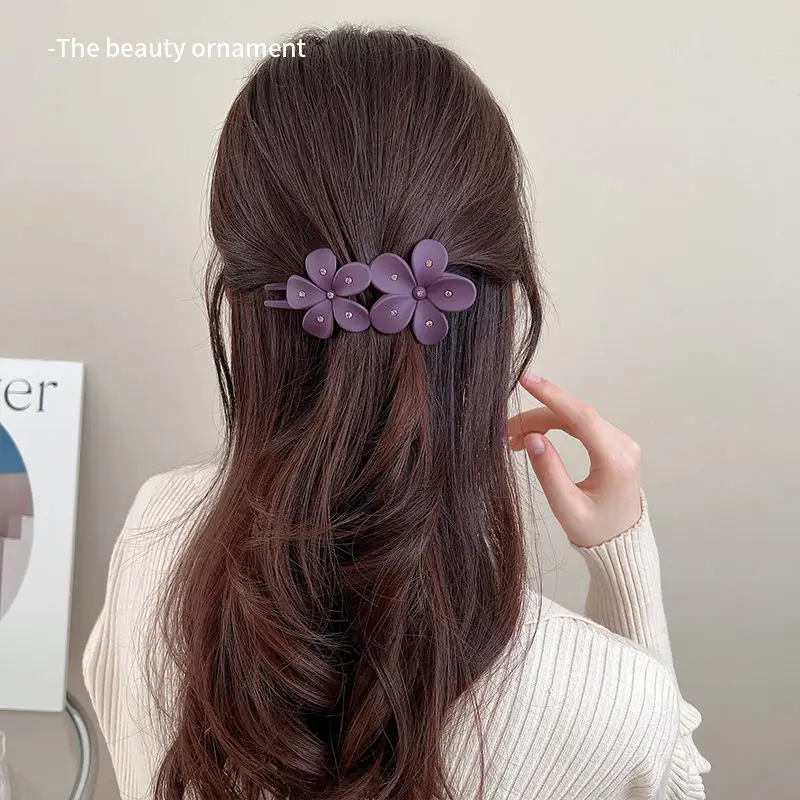 Purple Rhinestone Flower Hair Clip for Women - Image 8