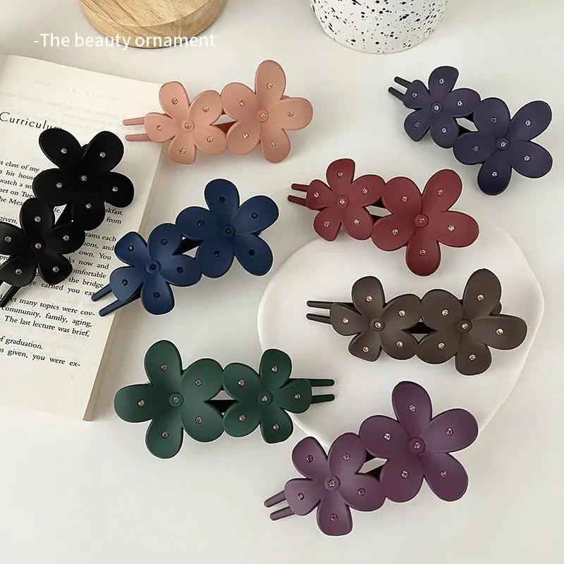 Purple Rhinestone Flower Hair Clip for Women - Image 9