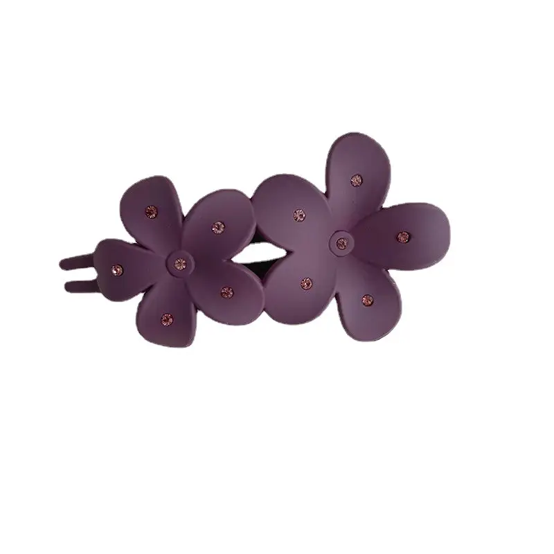 Purple Rhinestone Flower Hair Clip for Women - Image 11