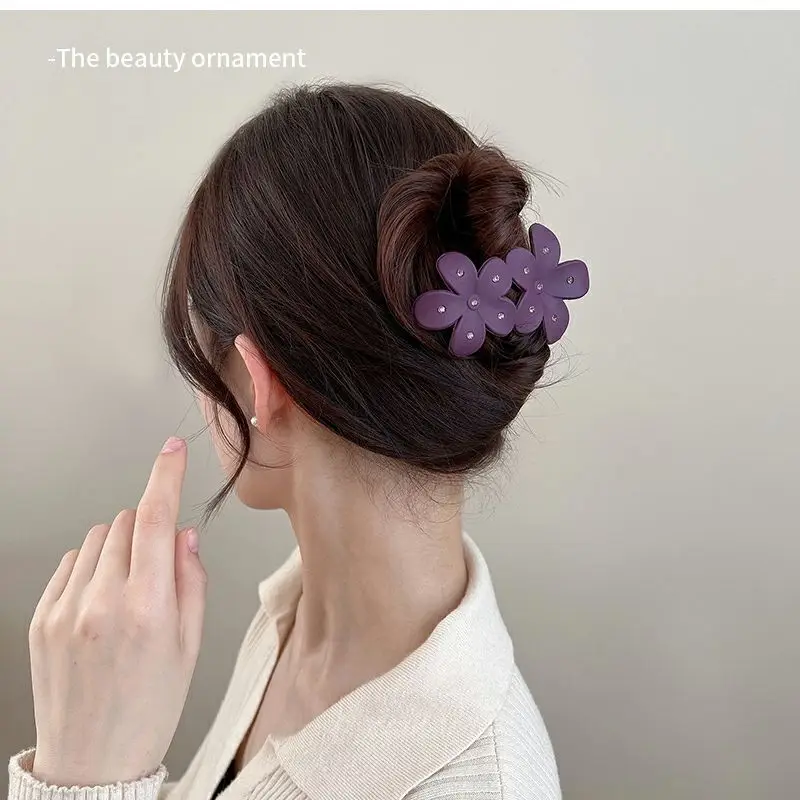 Purple Rhinestone Flower Hair Clip for Women — feature 3