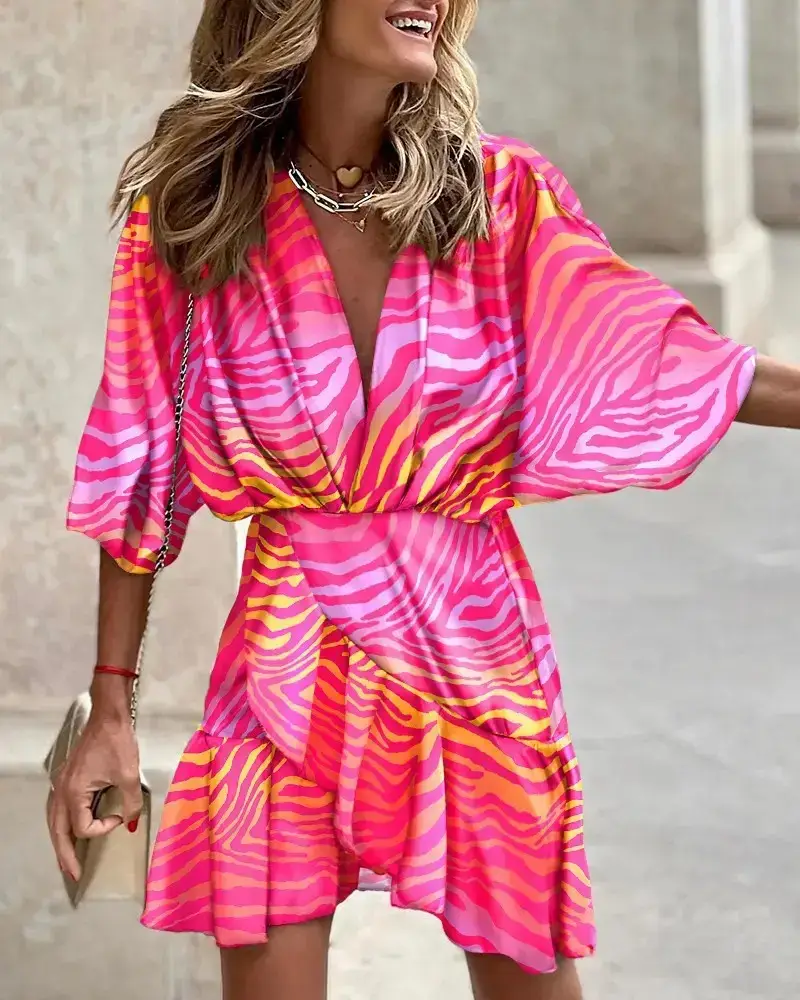 2025 V Neck Irregular Hem Women's Dress Hot Spring Autumn — feature 62
