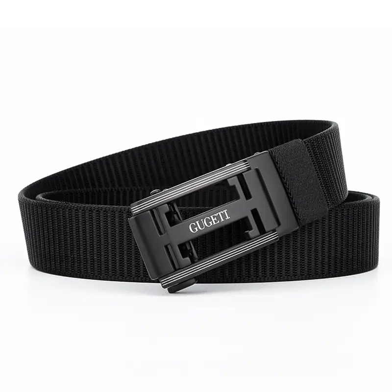 White Mesh I-Shaped Buckle Belt for Men - Image 14