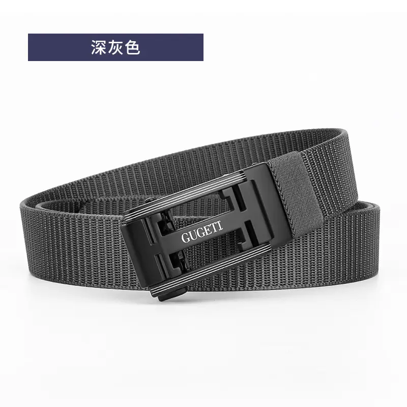 White Mesh I-Shaped Buckle Belt for Men - Image 2