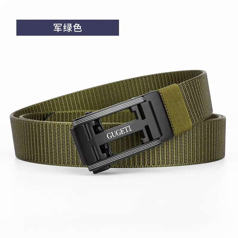 White Mesh I-Shaped Buckle Belt for Men - Image 4