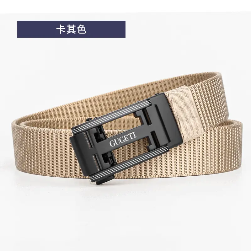 White Mesh I-Shaped Buckle Belt for Men - Image 6