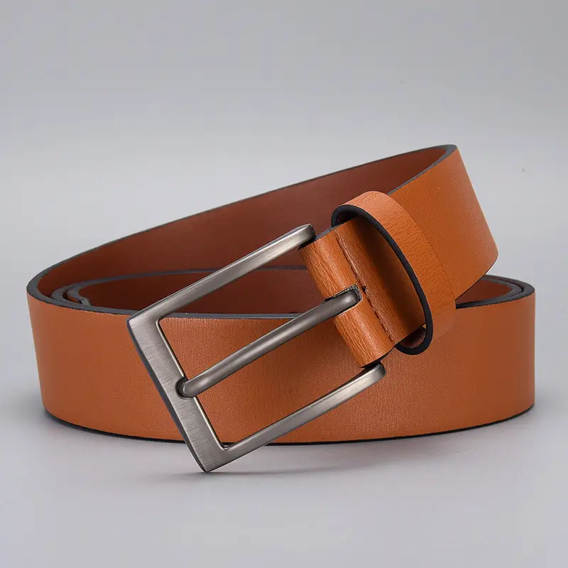 Men's Brown Leather Belt with Pu Pin Buckle Wholesale - Image 5
