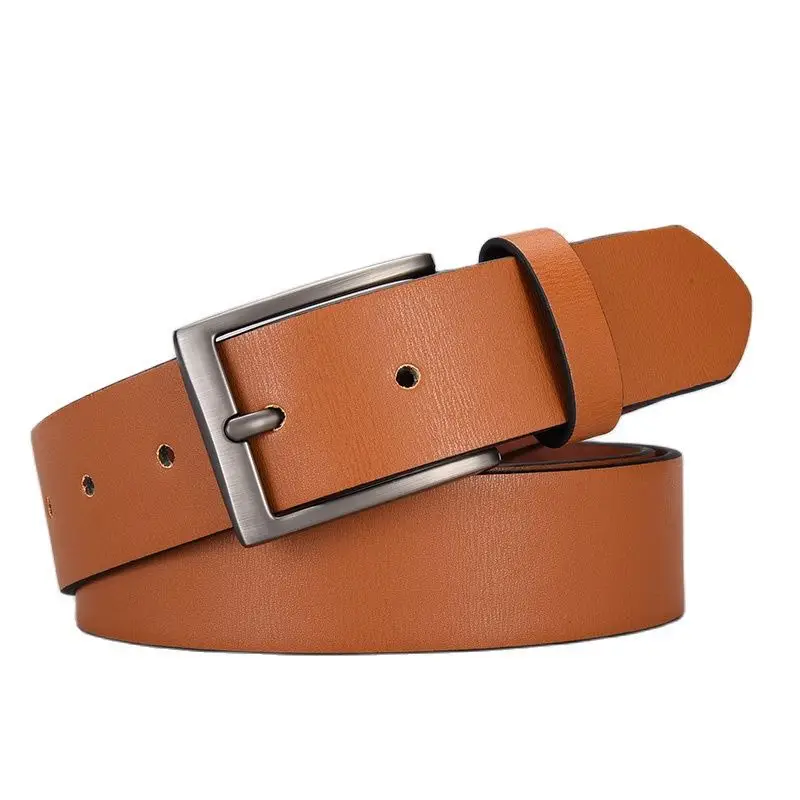 Men's Brown Leather Belt with Pu Pin Buckle Wholesale - Image 6