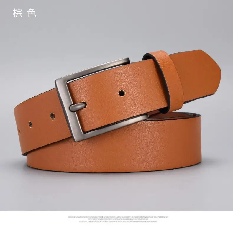Men's Brown Leather Belt with Pu Pin Buckle Wholesale — feature 3