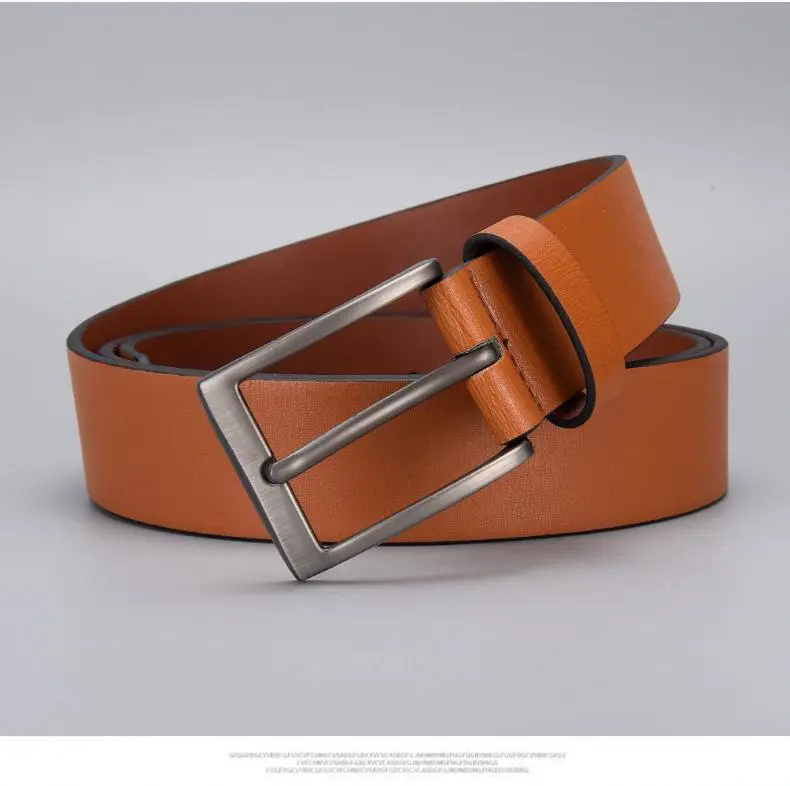 Men's Brown Leather Belt with Pu Pin Buckle Wholesale — feature 4