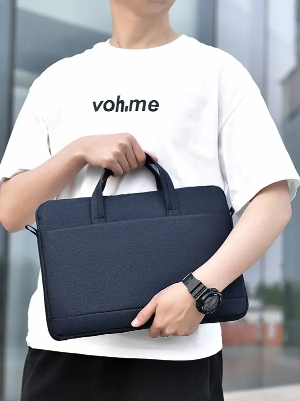 Light Blue Business Laptop Bag 15.6" Water Resistant