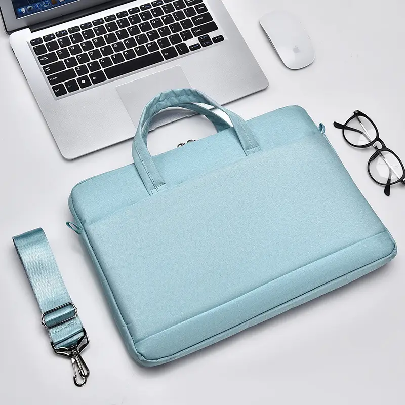 Light Blue Business Laptop Bag 15.6" Water Resistant